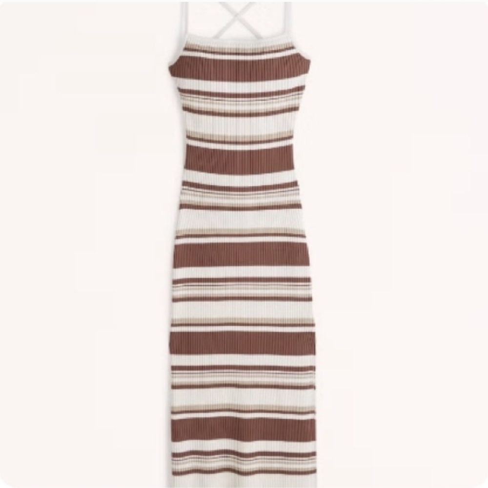 Abercrombie & Fitch Striped Midi Dress | Multi Color | Size M
